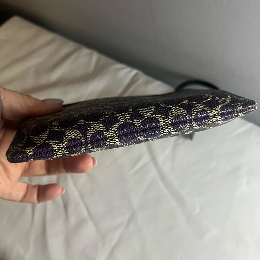 Coach Purple Signature Jacquard Wristlet
